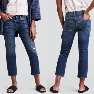 NWT Levi's Made and Crafted Straight Leg Cropped Dark Blue Jeans Size 27